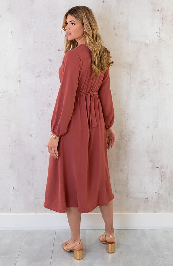 Midi Pocket Dress Terracotta – shoparchief, foto 5