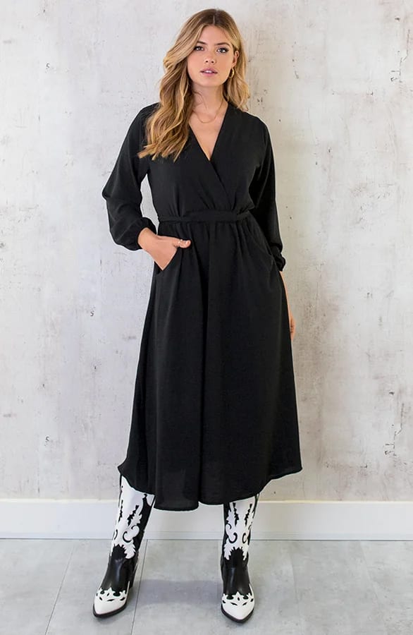 Midi Pocket Dress Zwart – shoparchief, foto 1