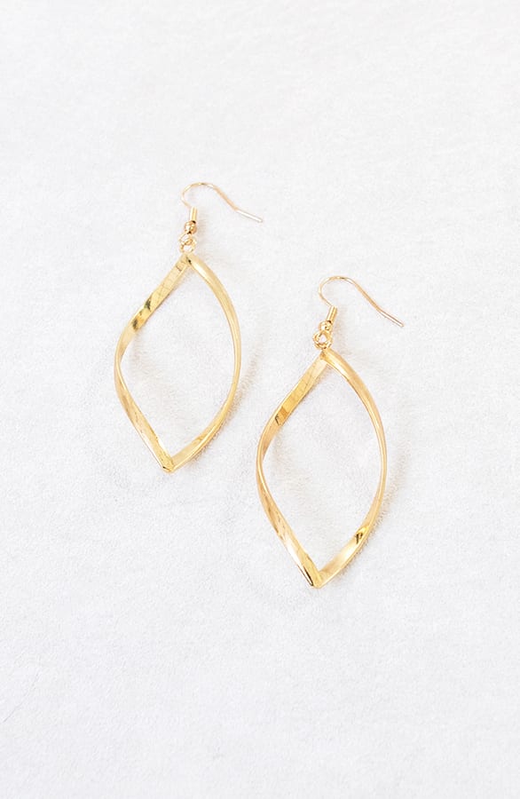 Open Twisted Oorbellen Goud – shoparchief, foto 1