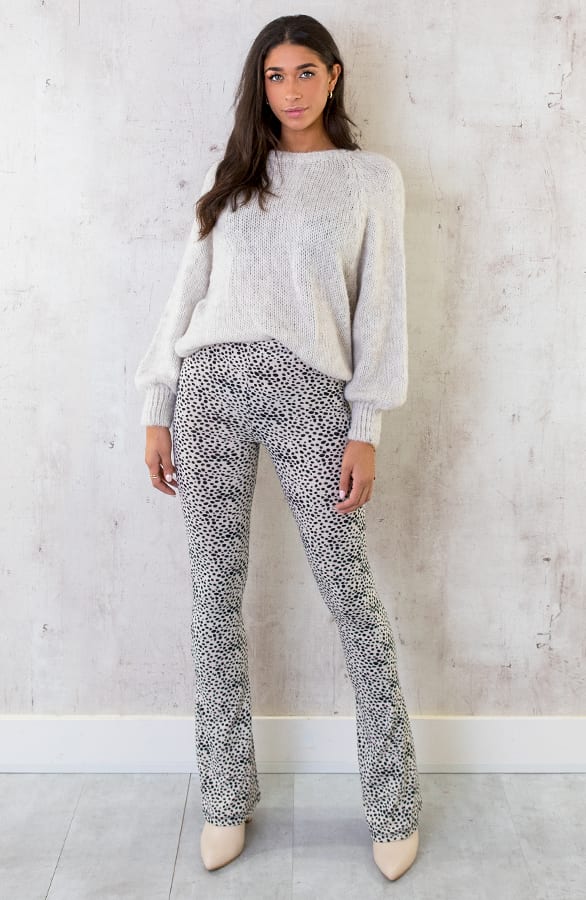 Flared Broek Cheetah Creme – shoparchief, foto 7