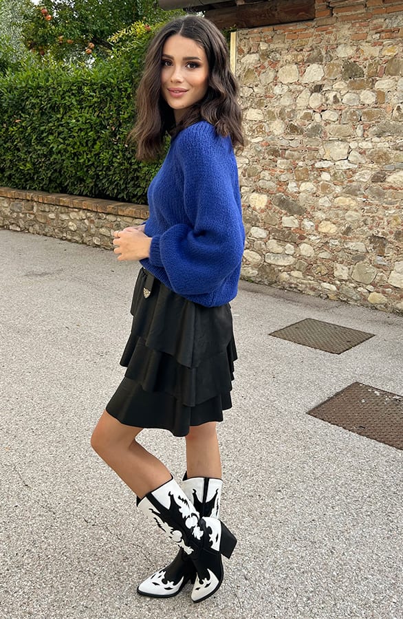 Oversized Gebreide Trui Kobalt – shoparchief, foto 5