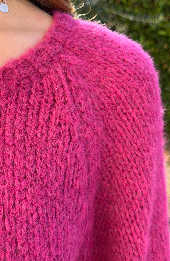 Oversized Gebreide Trui Magenta – shoparchief, foto 5