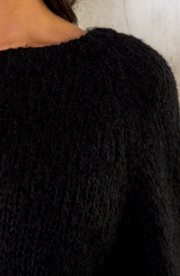 Oversized Gebreide Trui Zwart – shoparchief, foto 6