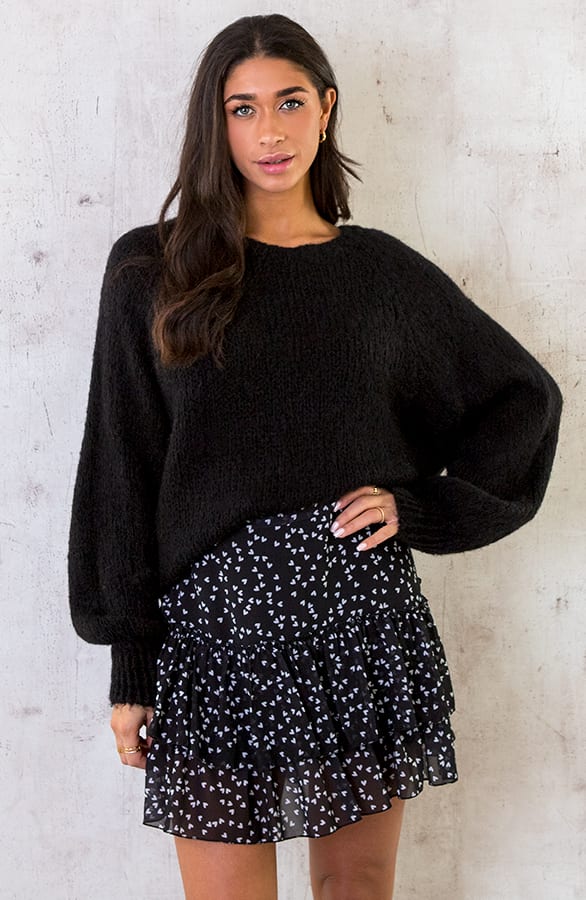 Oversized Gebreide Trui Zwart – shoparchief, foto 3