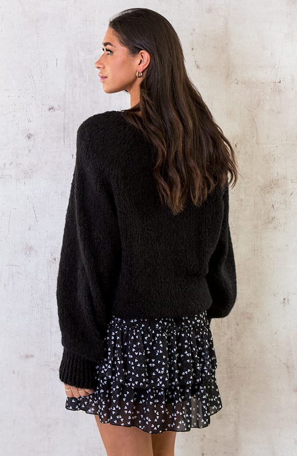 Oversized Gebreide Trui Zwart – shoparchief, foto 5