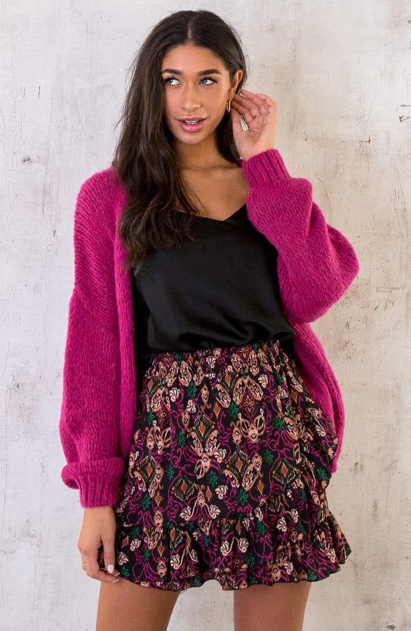 Oversized Knitted Vest Magenta – shoparchief, foto 3