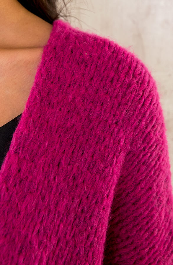 Oversized Knitted Vest Magenta – shoparchief, foto 9