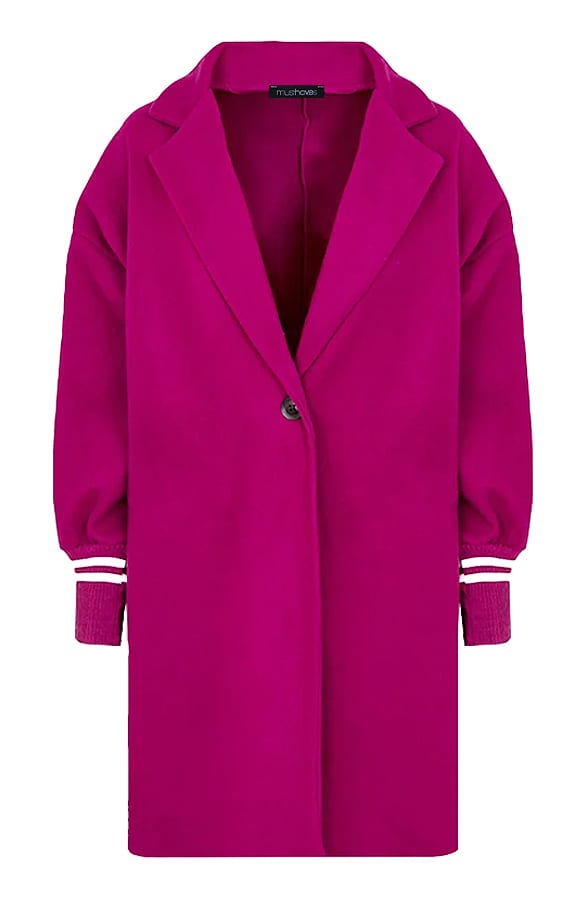 Oversized Stripe Coat Magenta – shoparchief, foto 1