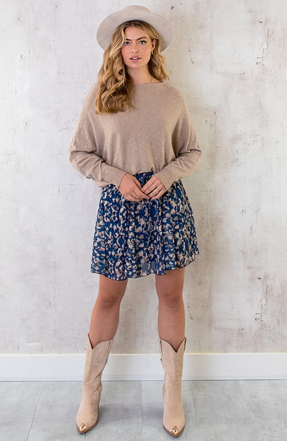 Plooien Rok Stippenprint Blauw – shoparchief, foto 10