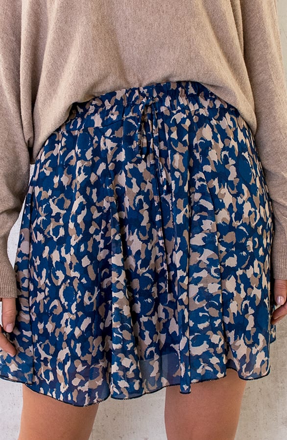 Plooien Rok Stippenprint Blauw – shoparchief, foto 1
