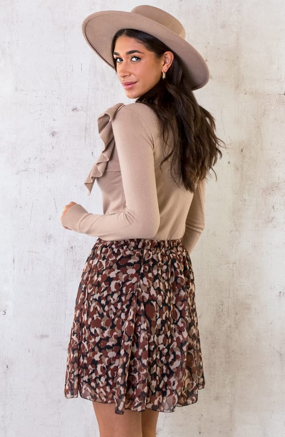 Plooien Rok Stippenprint Choco – shoparchief, foto 6