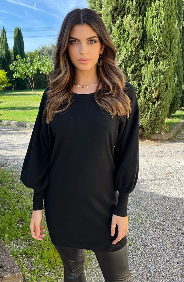 Pofmouwen Tuniek Zwart – shoparchief, foto 1