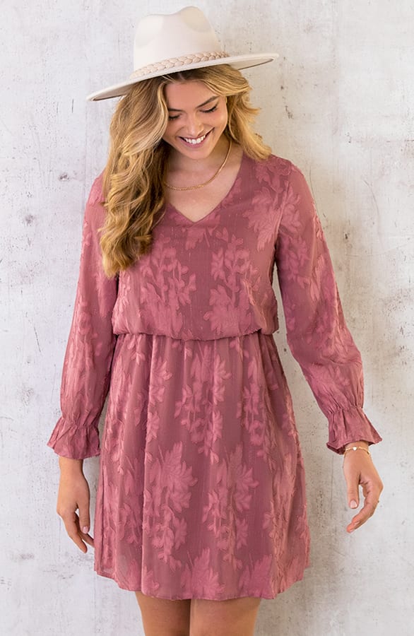Print Jurk Bloemen Dust Roze – shoparchief, foto 1