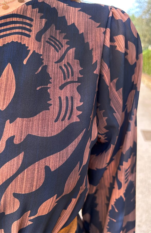 Ruffle Jurk Print Marine – shoparchief, foto 5
