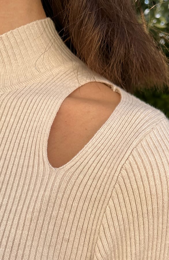 Split Open Jurk Beige – shoparchief, foto 5