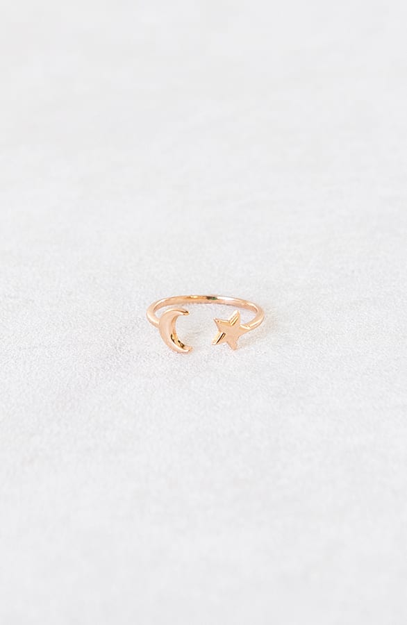 Starlight Moon Ring Koper Goud – shoparchief, foto 2