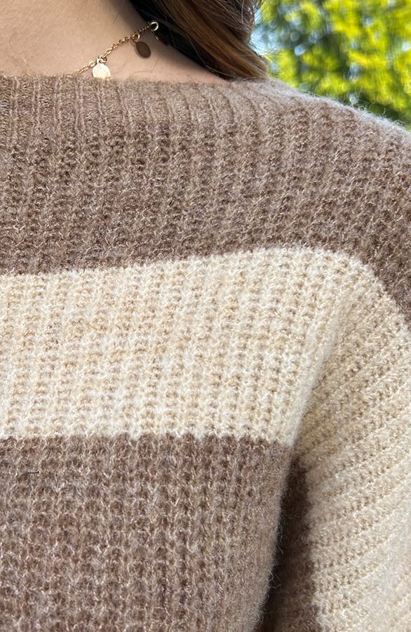Strepen Trui Gebreid Beige Taupe – shoparchief, foto 8