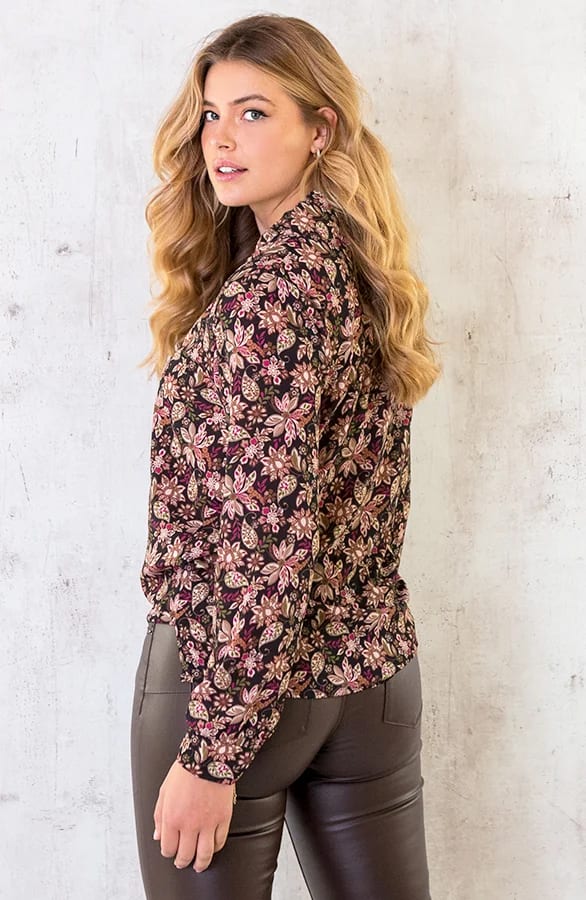 V-Hals Print Blouse Flower Multi – shoparchief, foto 5
