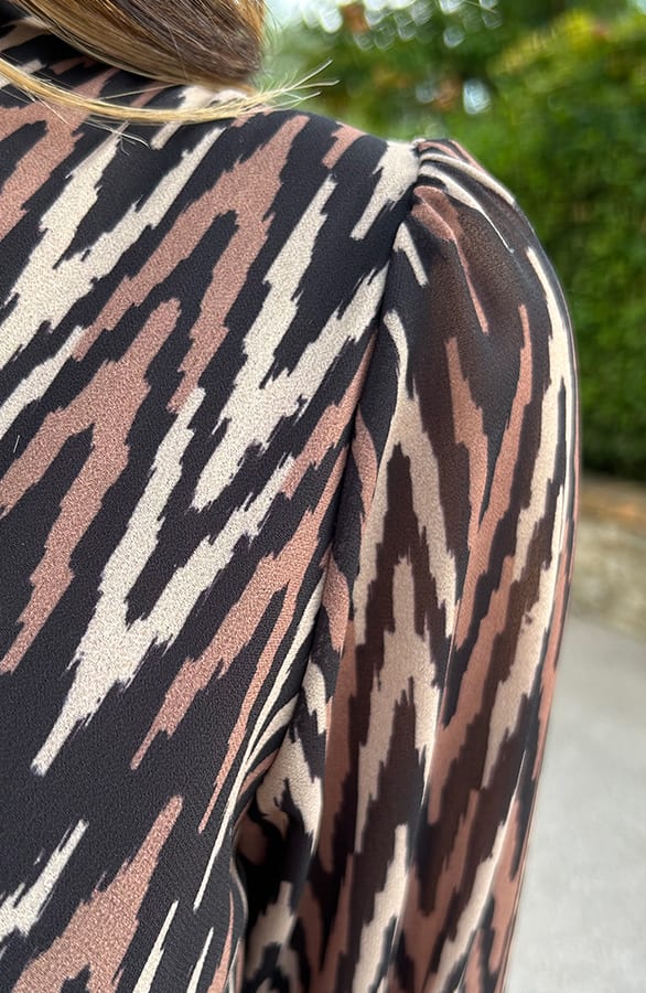 V-hals Strik Jurk Zigzag Choco – shoparchief, foto 10