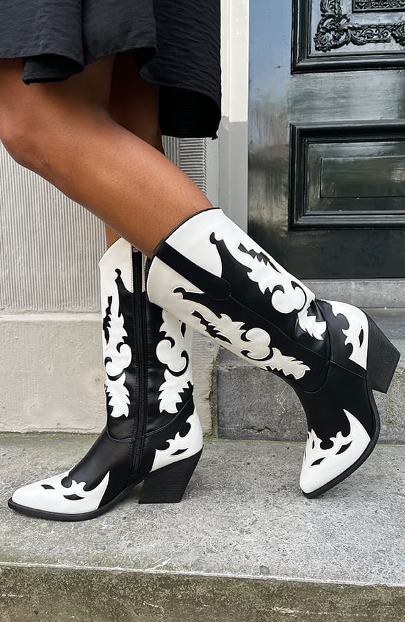 Cowboyboots Zwart Wit – shoparchief, foto 2