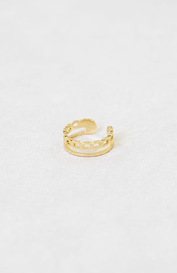 Dubbele Schakel Ring Goud – shoparchief, foto 1