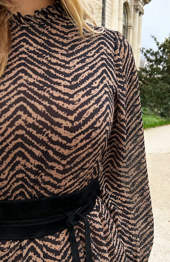 Exclusive Print Dress Camel – shoparchief, foto 17