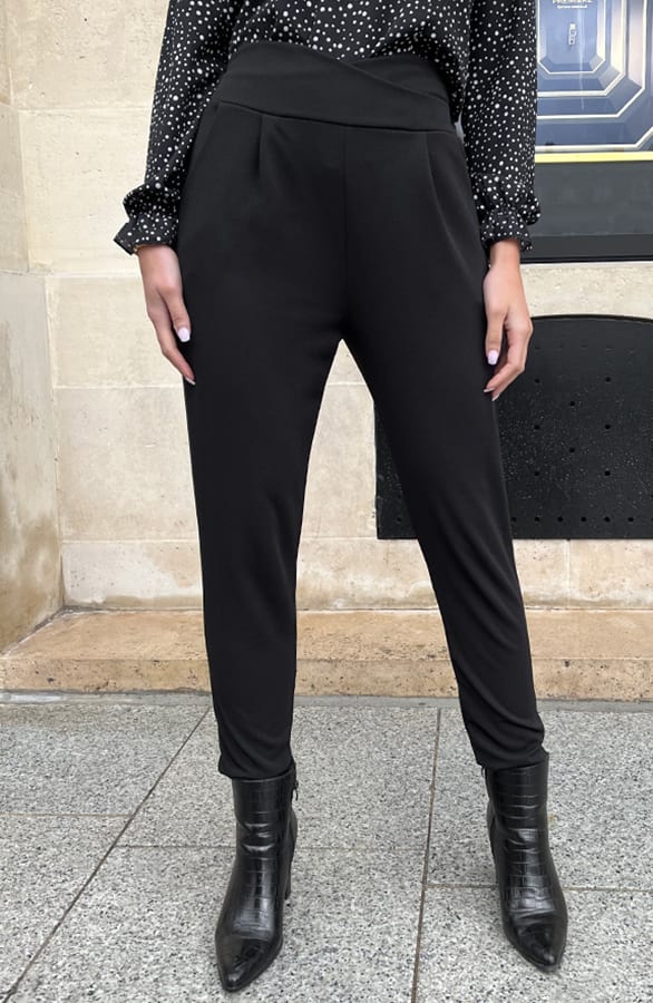 High Waist Pantalon Stretch Zwart – broeken, foto 4