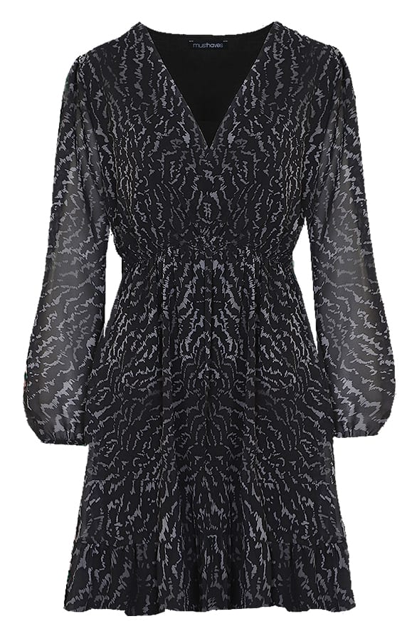 Jurk met Print Zwart Grijs – shoparchief, foto 1