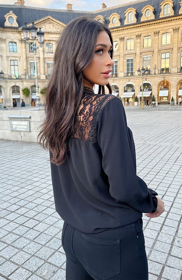 Kanten Ruffle Sleeve Blouse – shoparchief, foto 5