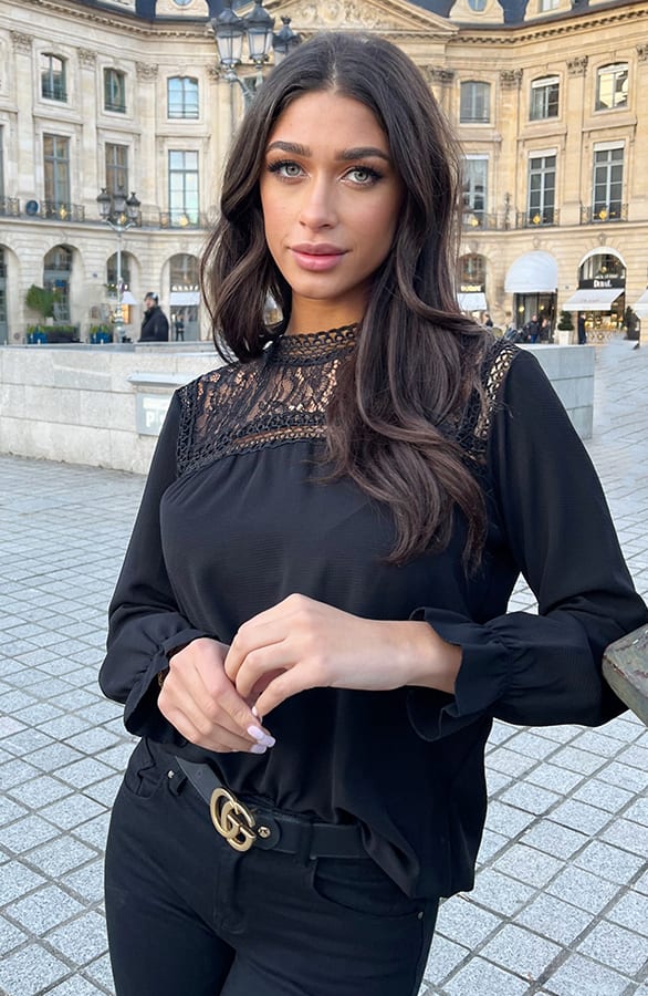 Kanten Ruffle Sleeve Blouse – shoparchief, foto 1