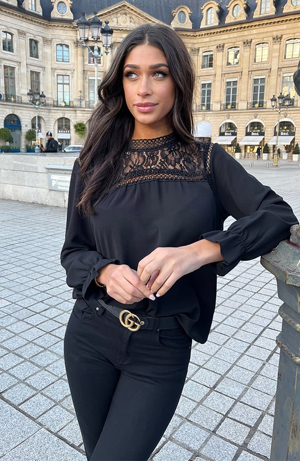 Kanten Ruffle Sleeve Blouse – shoparchief, foto 3