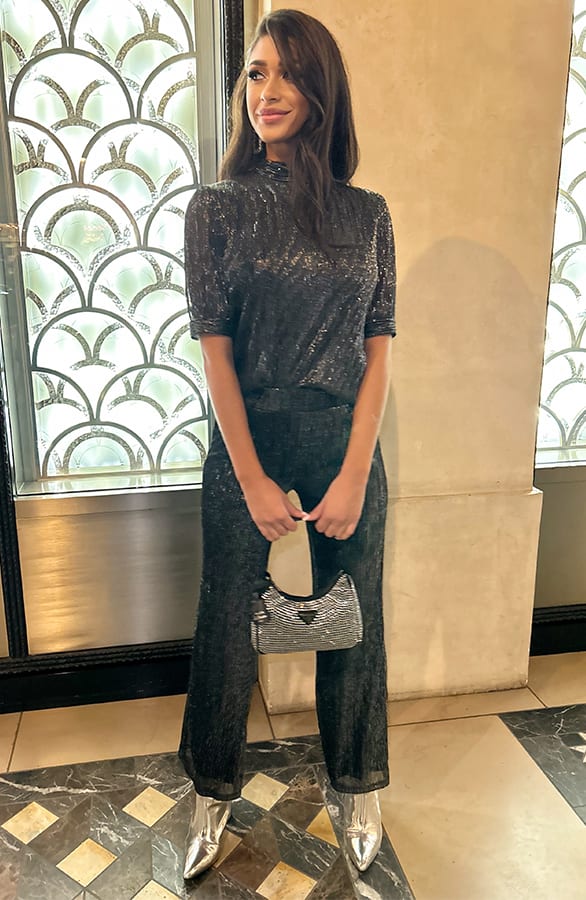 Lurex Flared Pants Silver – shoparchief, foto 5