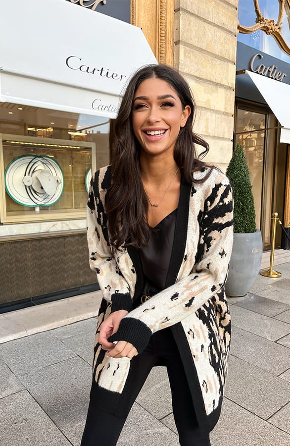 Midi Leopard Vest Soft Beige – shoparchief, foto 3