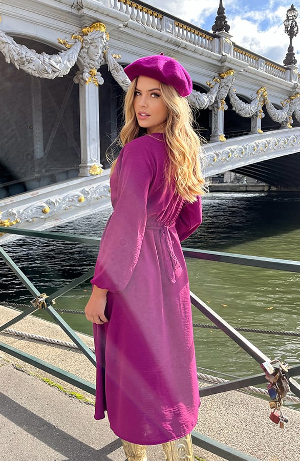 Midi Pocket Dress Magenta – shoparchief, foto 4