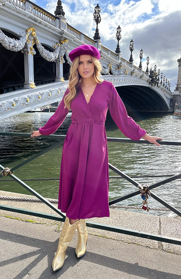 Midi Pocket Dress Magenta – shoparchief, foto 3
