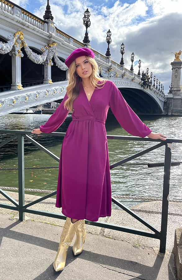 Midi Pocket Dress Magenta – shoparchief, foto 1