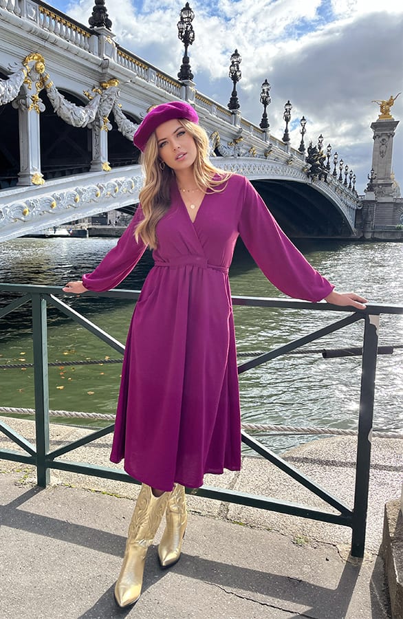 Midi Pocket Dress Magenta – shoparchief, foto 2
