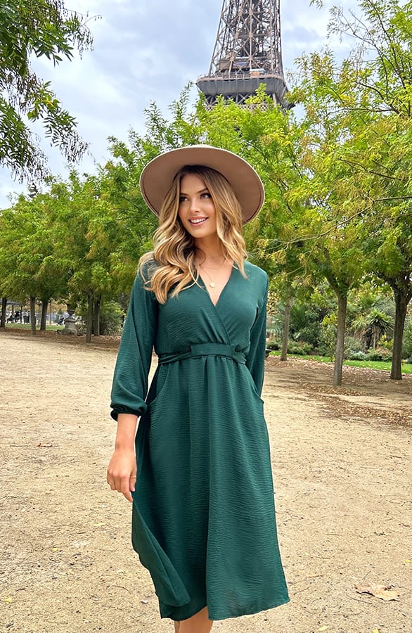 Midi Pocket Dress Smaragd – shoparchief, foto 4