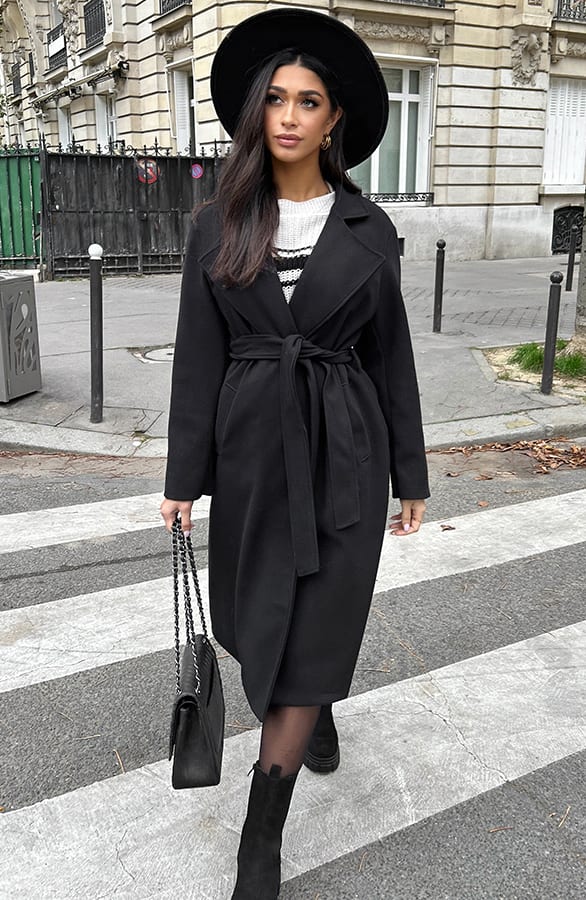 Oversized Strik Jas Zwart – shoparchief, foto 1