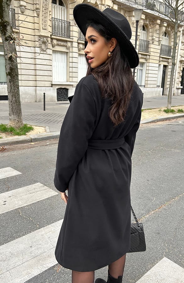 Oversized Strik Jas Zwart – shoparchief, foto 4