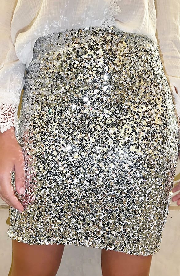 Pailletten Kokerrok Zilver – shoparchief, foto 1