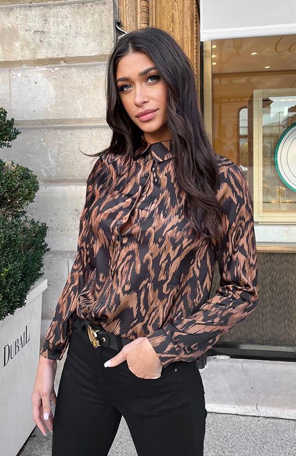 Print Blouse Camel – shoparchief, foto 3