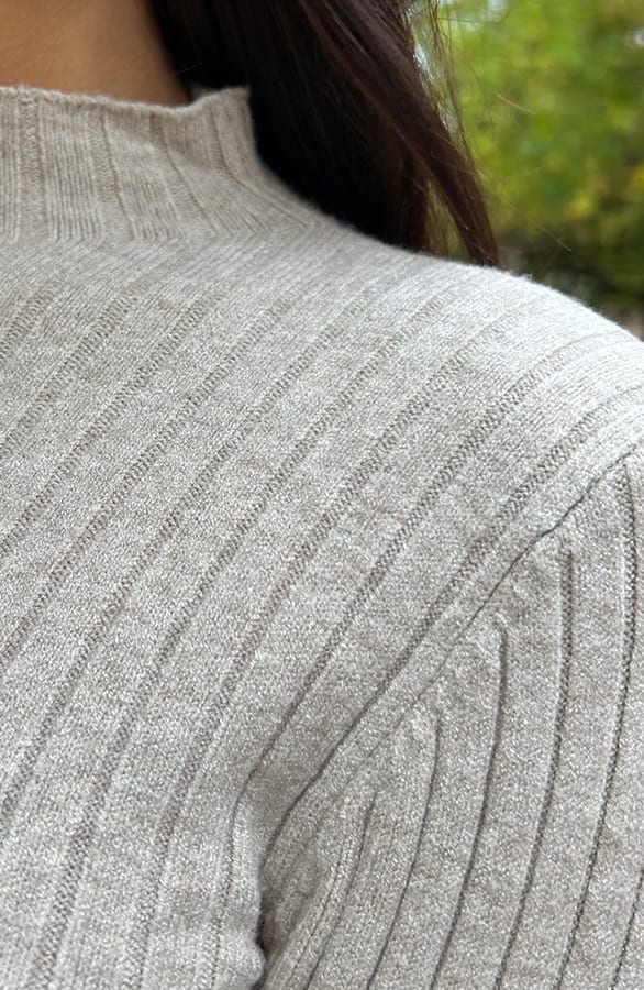 Ribstof Col Top Beige – shoparchief, foto 4