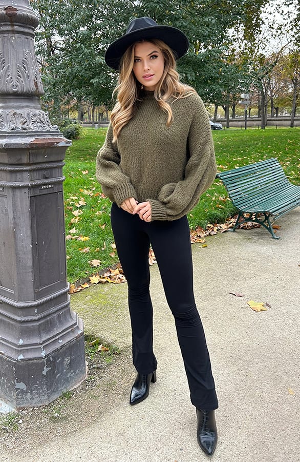 Flared Broek Uni Zwart – shoparchief, foto 10