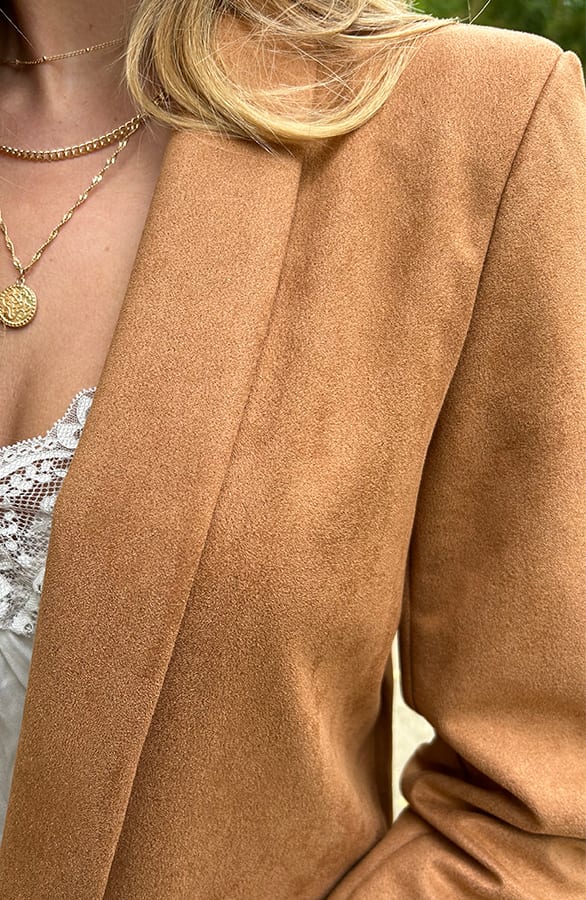 Suede Blazer Cognac – shoparchief, foto 4