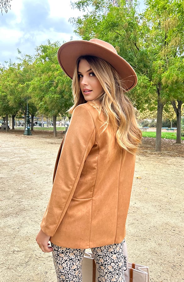 Suede Blazer Cognac – shoparchief, foto 3