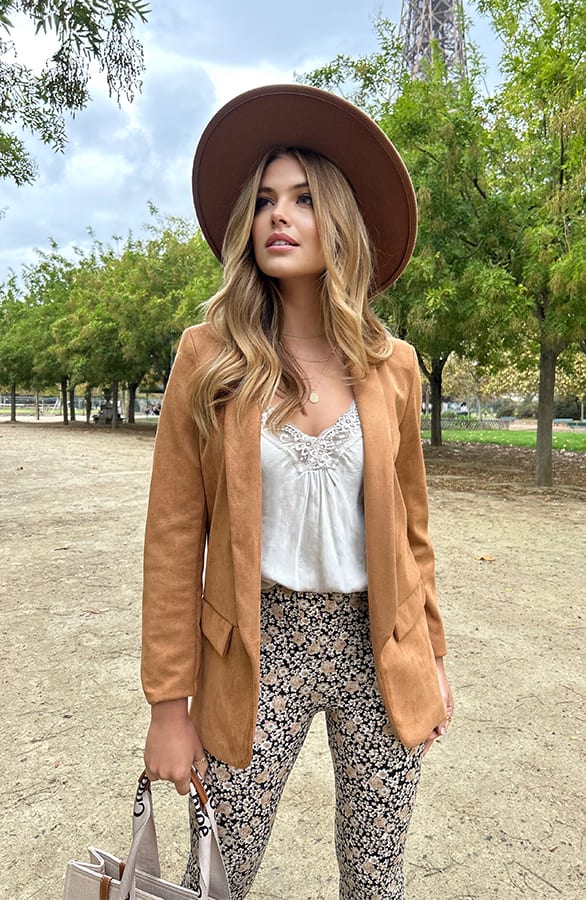 Suede Blazer Cognac – shoparchief, foto 1