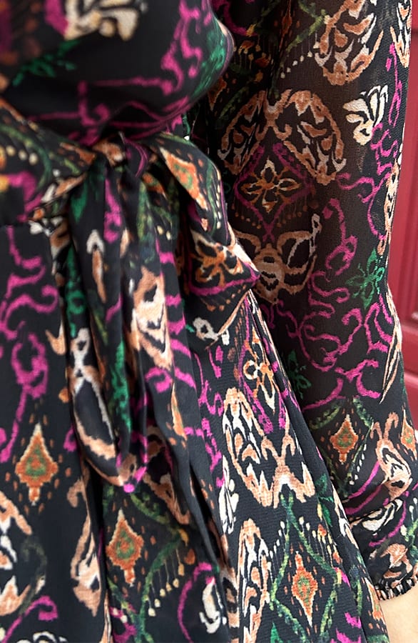 V-hals Strik Jurk Print Multi – shoparchief, foto 8