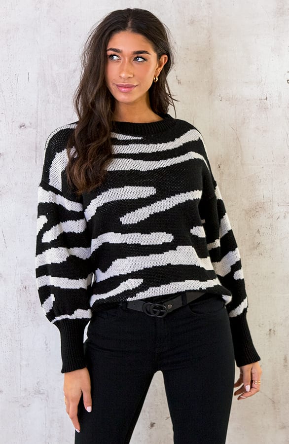 Zebra Trui Ecru – shoparchief, foto 1