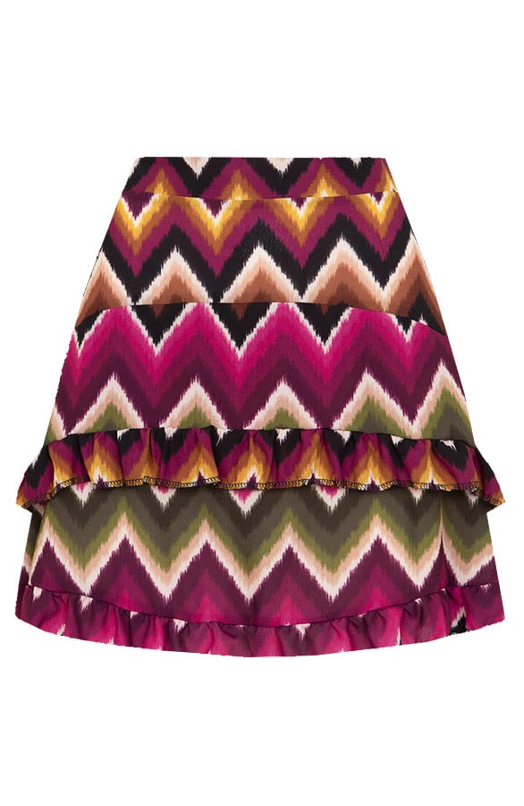 Laagjes Rok Aztec Print Magenta – shoparchief, foto 1